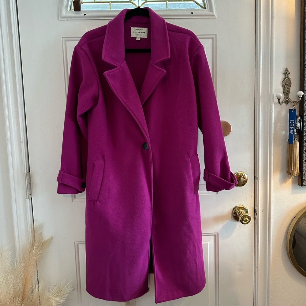 Haute Monde Women's Bright Magenta Trench Coat